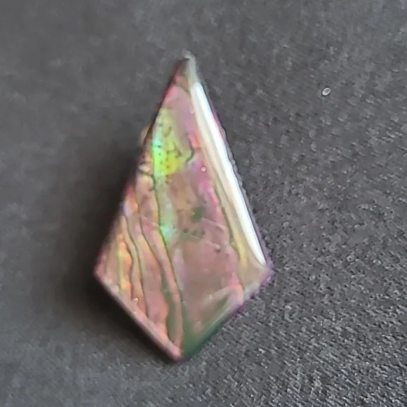 Vintage 90's earrings, enamel over metal, pierced ear, black and purple. - Picture 2 of 4